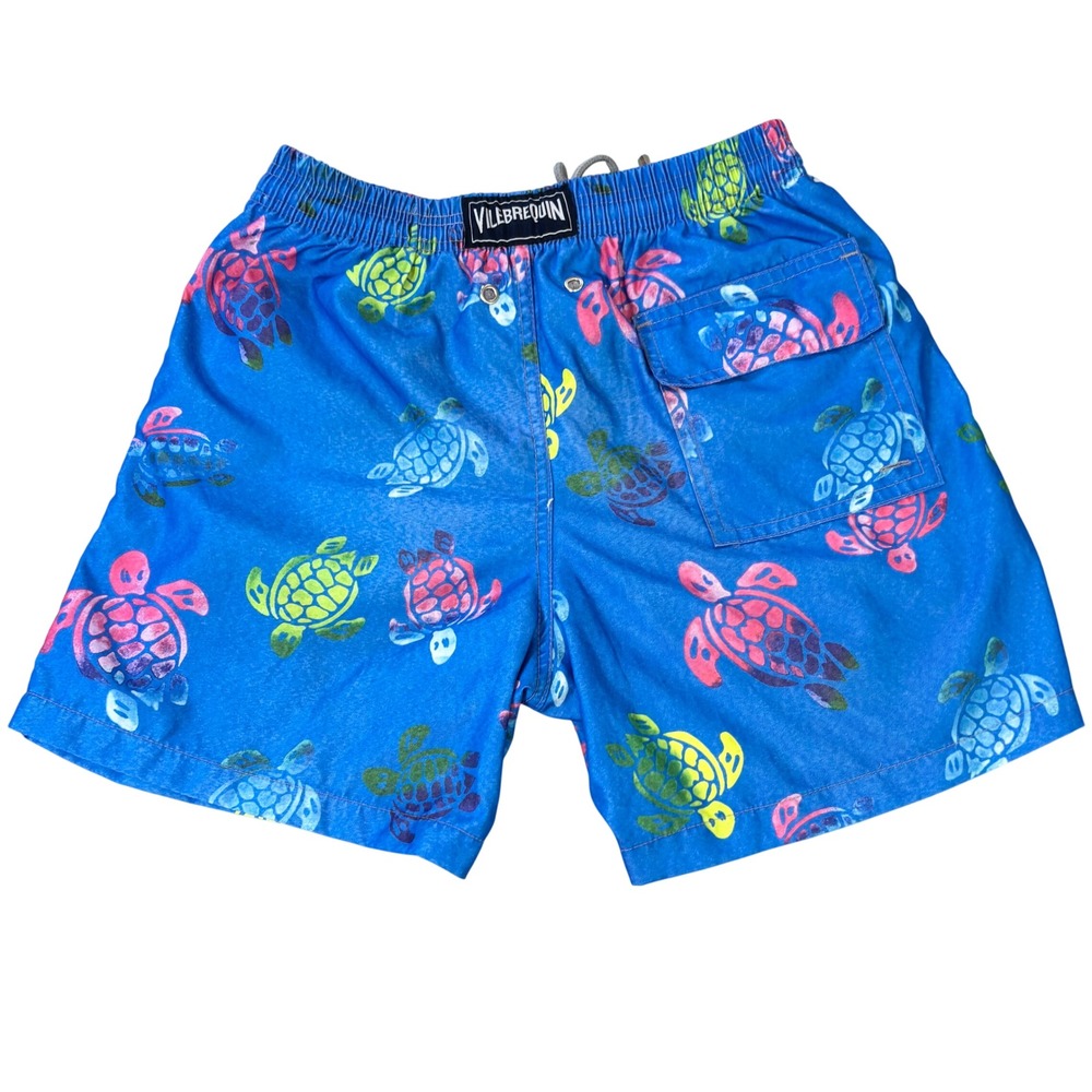 Vilebrequin Swim shorts men's medium blue turtle print lined